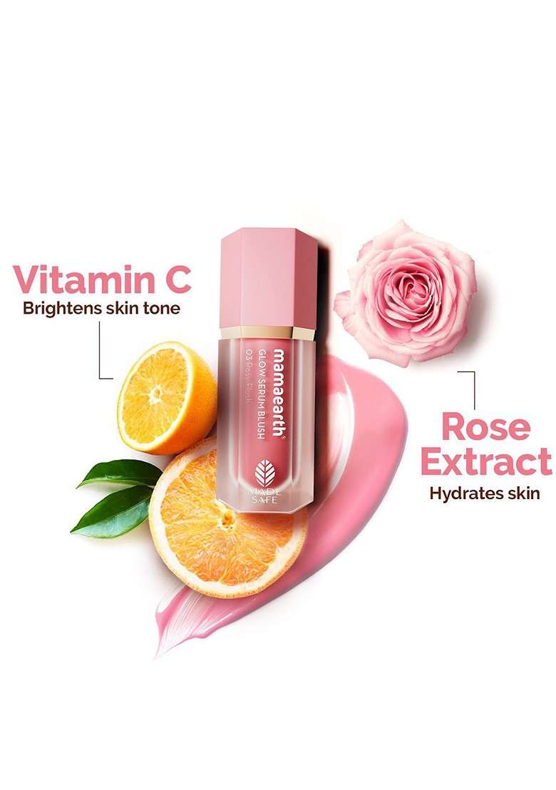 Mamaearth Glow Serum Blush With Vitamin C 5 Ml Rosy Flush 03 - Indya