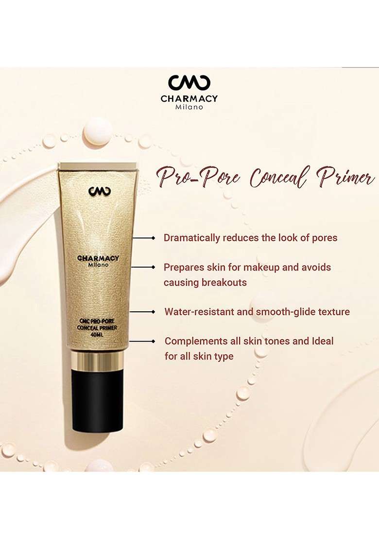 Charmacy Milano Pro Pore Conceal Vegan Non Toxin Flawless Matte Finish Primer 40Ml - Indya