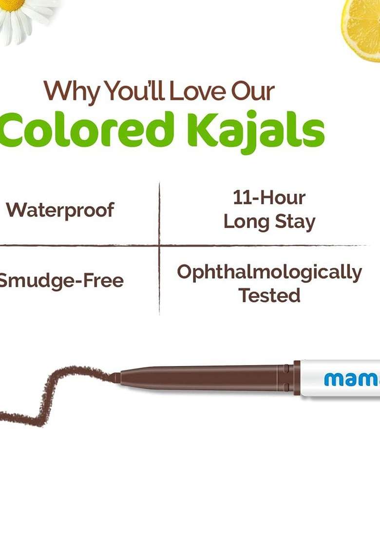 Mamaearth Set Of 2 Long Stay Kajal 0 35G Each Charcoal Black - Indya