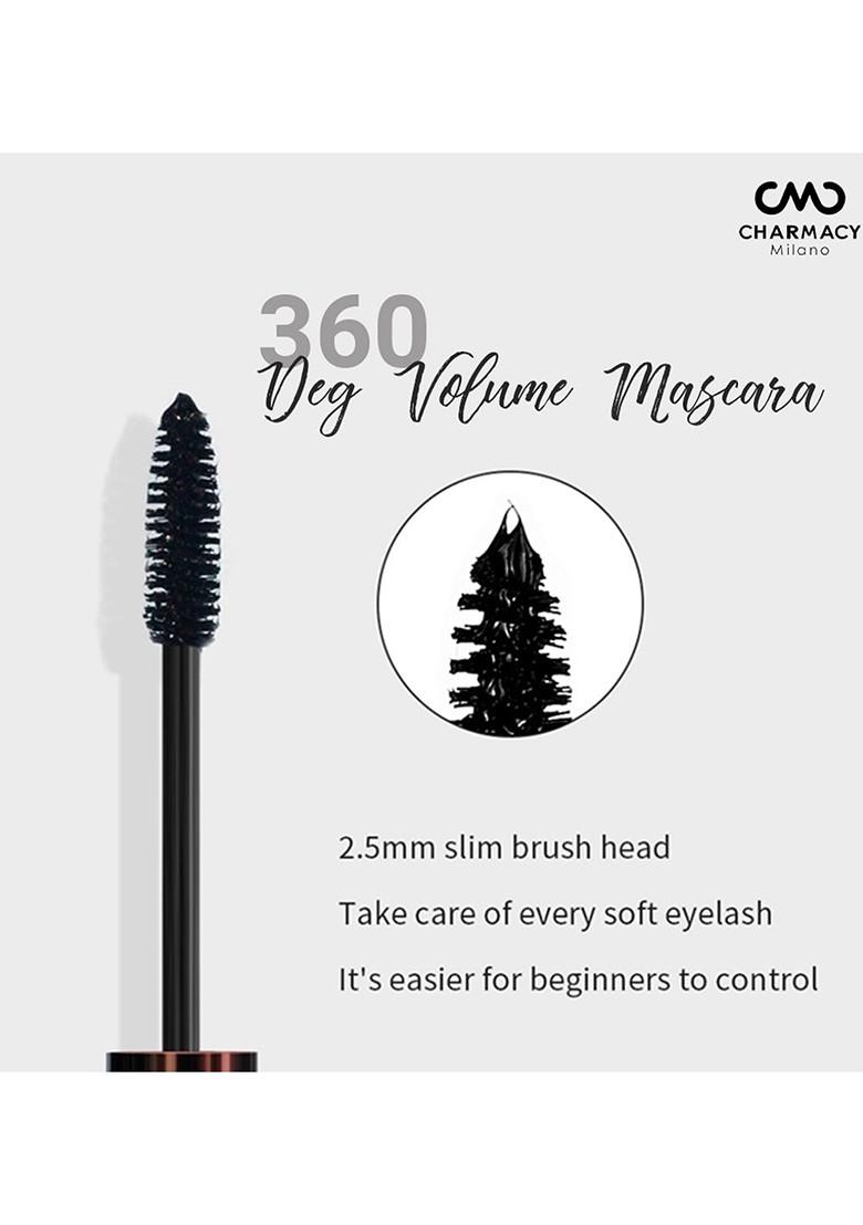 Charmacy Milano 360 Degree Volumizing Water Resistant Vegan Mascara 8 G Black