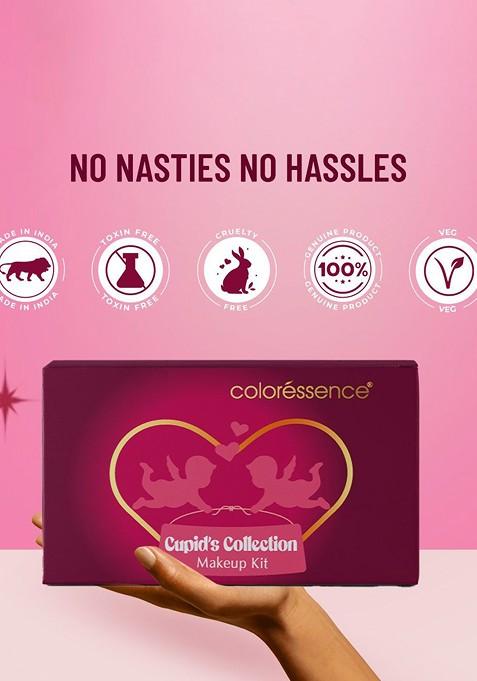 Coloressence Set Of 5 Lipstick Blush Nail Paint Kajal Cupid'S Collection Makeup Kit