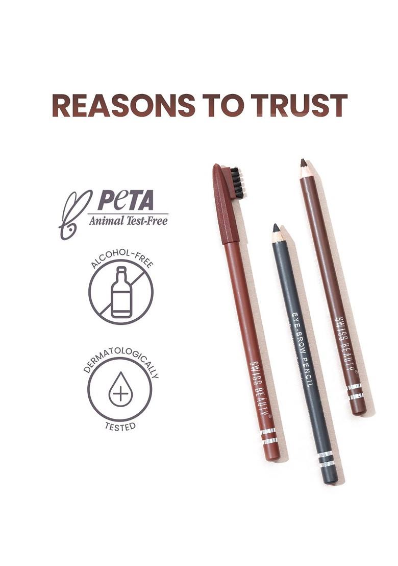 Swiss Beauty Long Lasting Water Resistant Eyebrow Pencil 1 5G Dark Brown 102