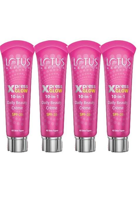 Lotus Make Up 4 Pcs Xpressglow Daily Beauty Cream Royal Pearl Spf 25 120Gm