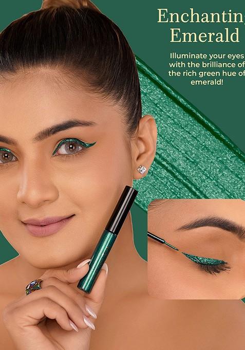 Parul Garg Set Of 3 Hi Shimmer Liquid Eyeliners 5 Ml Each Amethyst Sapphire Emerald