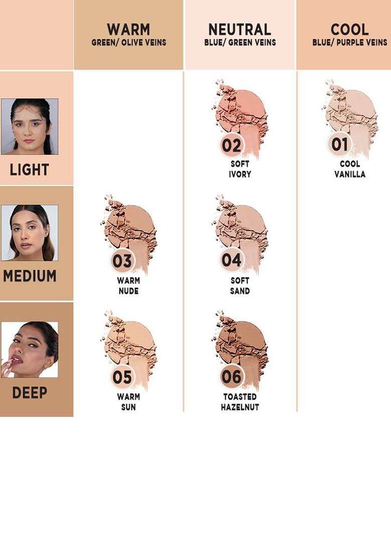 Bella Vita Organic Beauty With Benefits Compact Spf50 9 Gm Cool Vanilla - Indya