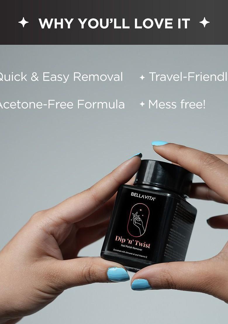 Bella Vita Organic Dip 'N' Twist Nail Polish Remover With Vitamin E And Almond Oil 60 Ml