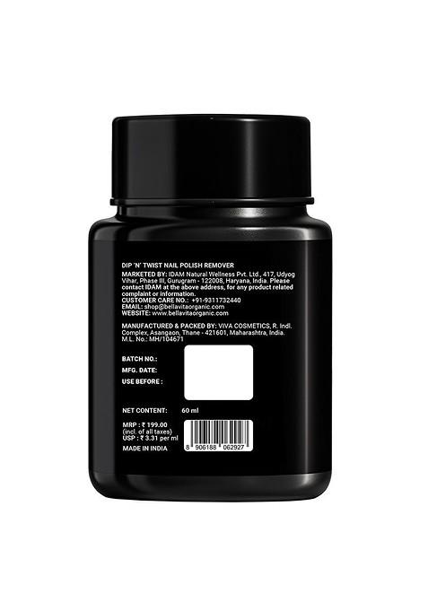 Bella Vita Organic Dip 'N' Twist Nail Polish Remover With Vitamin E And Almond Oil 60 Ml