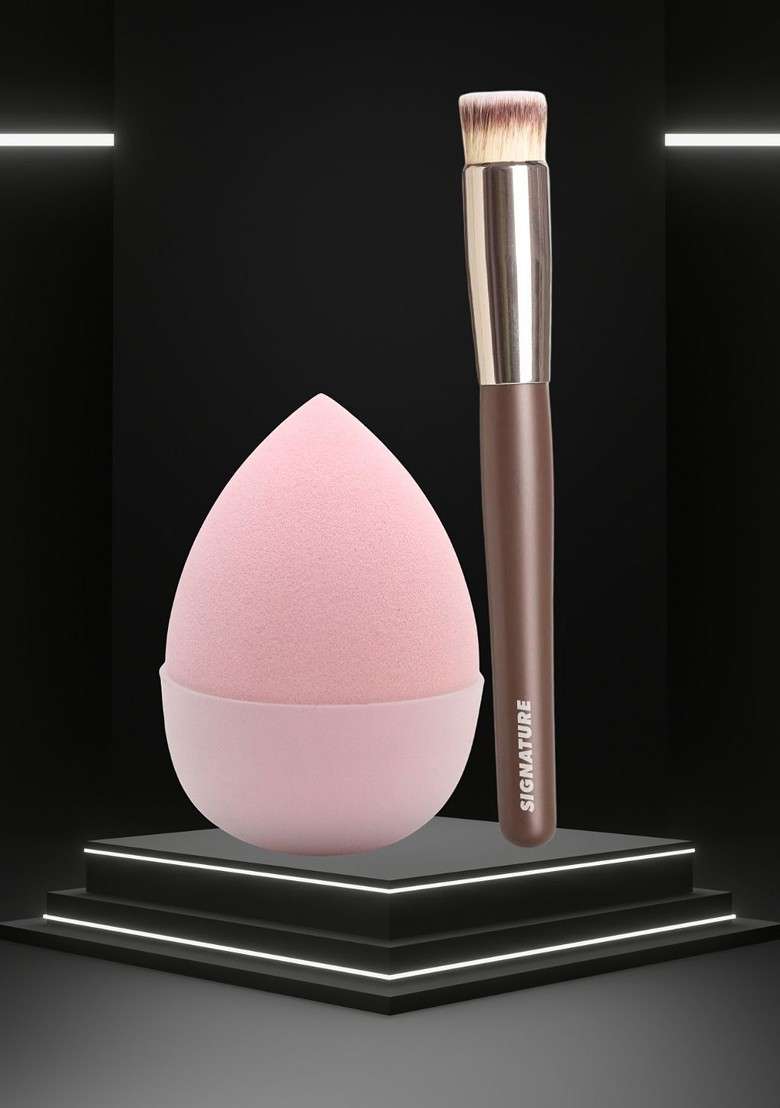 Basicare Set Of 2 Beauty Blender With Makeup Brush - Indya