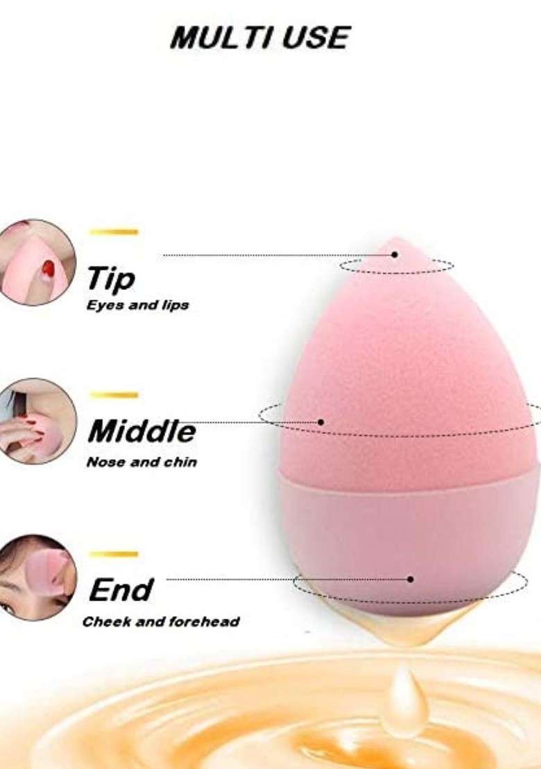 Basicare Set Of 2 Beauty Blender With Makeup Brush - Indya