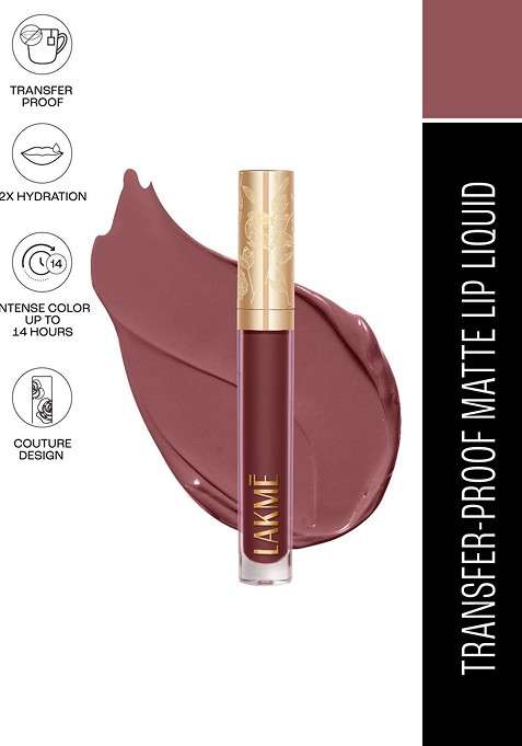 Lakme Rouge Bloom Hydrating Waterproof Matte Liquid Lipstick 3 5Ml Mocha Maiden 301