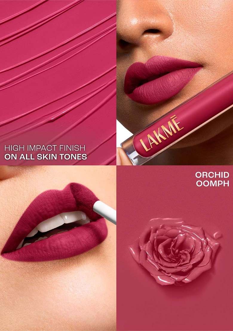 Lakme Rouge Bloom Hydrating Waterproof Matte Liquid Lipstick 3 5Ml Orchid Oomph 203 - Indya