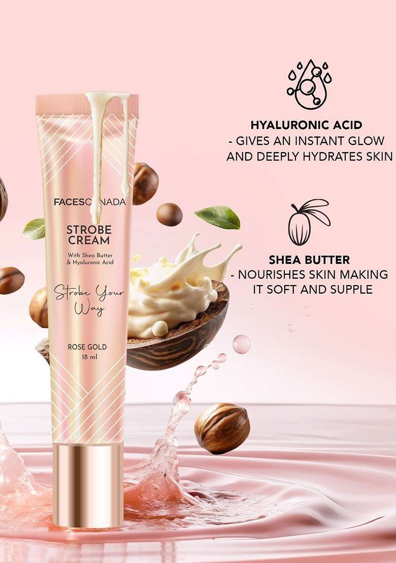 Faces Canada Set Of 3 Strobe Cream 18 Ml With Kajal 0 35 G Comfy Wow Lipstick 8 - Indya