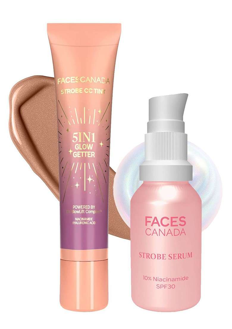 Faces Canada Set Of 2 Strobe Serum 15 Ml Cc Tint 18 Twilight Veil - Indya