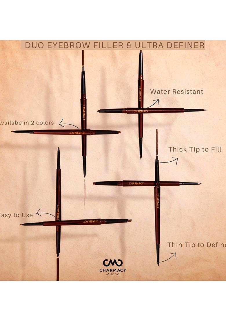 Charmacy Milano Duo Eyebrow Filler Ultra Definer Matte Pencil 0 30G 1G Dark Brunette