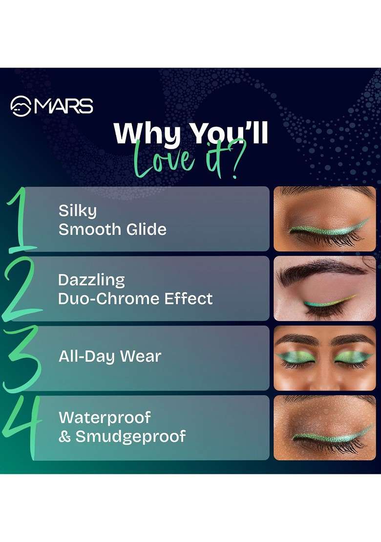 Mars Northern Lights In A Pencil Waterproof Retractable Eyeliner Tundra Teal 03 - Indya