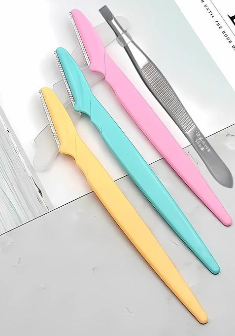 Basicare Set Of 4 Eyebrow Razor Slant Tweezers