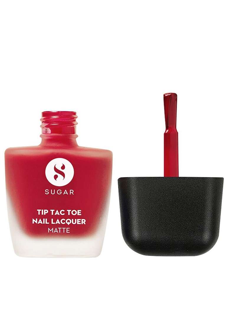 Sugar Tip Tac Toe Long Lasting Nail Lacquer Matte 9Ml Red Of Roses 37 - Indya