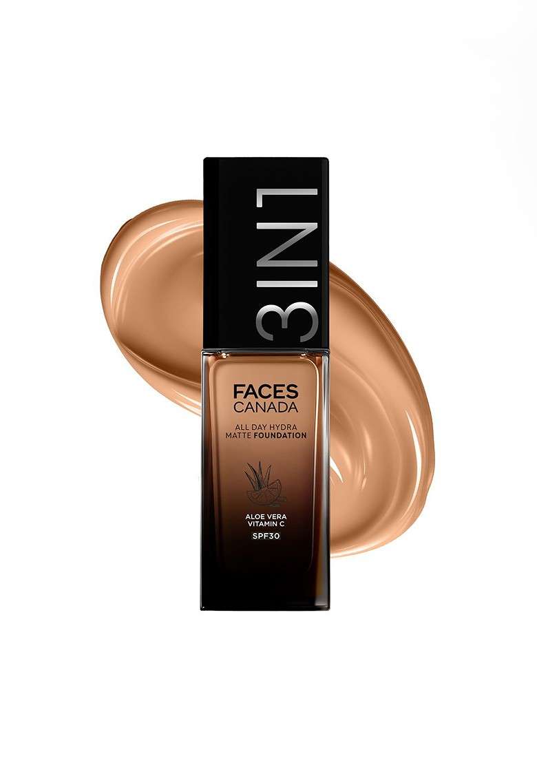 Faces Canada 3 In 1 All Day Hydra Matte Spf30 Foundation 25Ml Warm Sand 042 - Indya