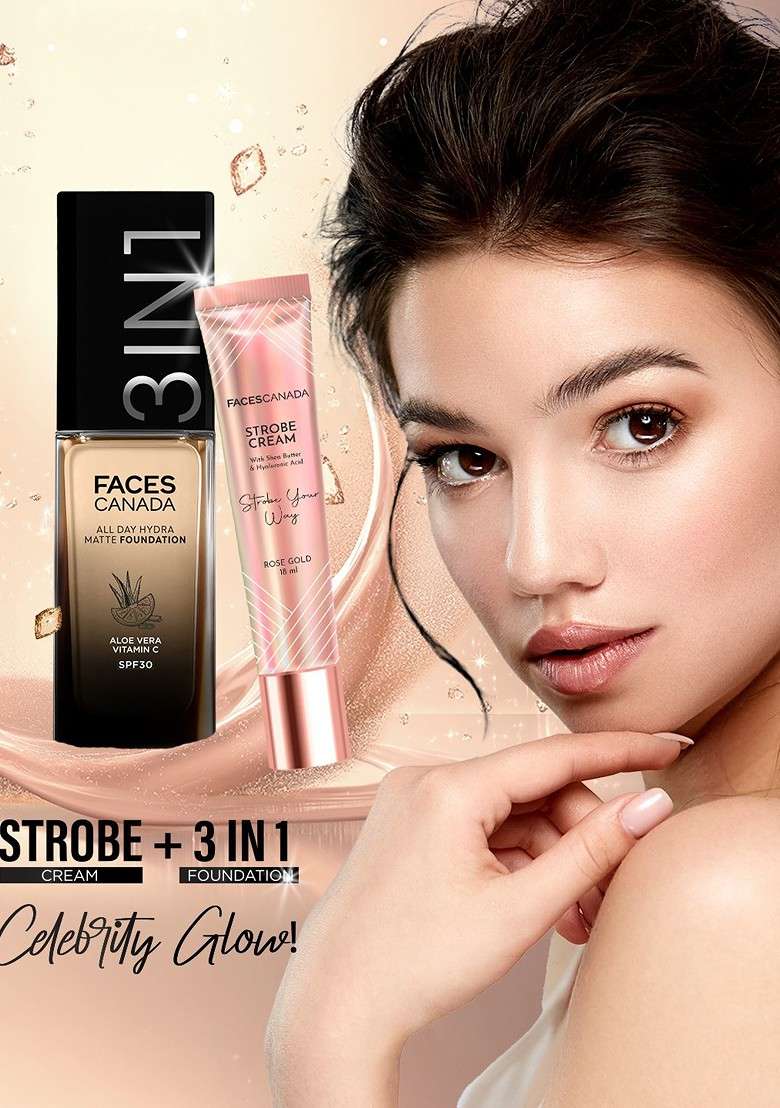 Faces Canada 3 In 1 All Day Hydra Matte Spf30 Foundation 25Ml Warm Sand 042 - Indya