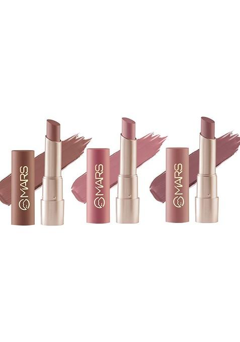 Mars Set Of 3 Creamy Matte Highly Pigmented Lipstick Shade 10 11 12
