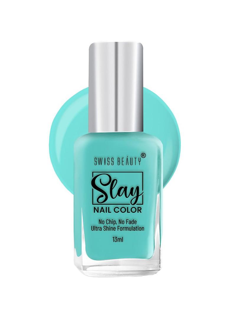 Swiss Beauty Slay Quick Dry Nail Polish With Ultra Shine Formula 13 Ml Blue Sky 11