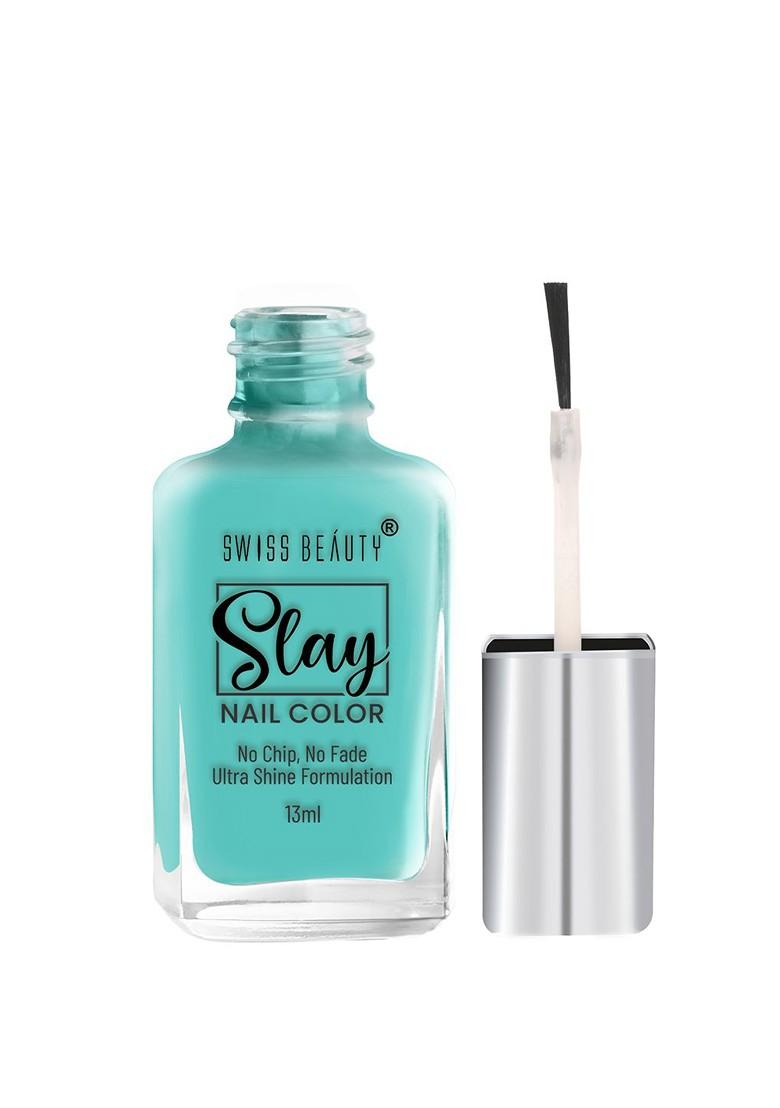 Swiss Beauty Slay Quick Dry Nail Polish With Ultra Shine Formula 13 Ml Blue Sky 11