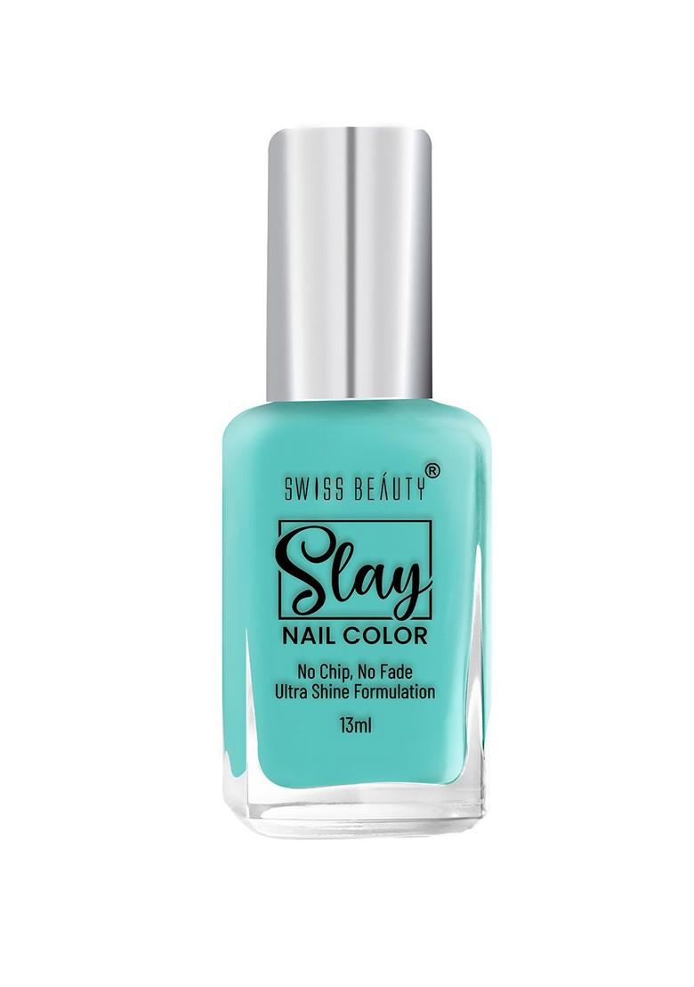 Swiss Beauty Slay Quick Dry Nail Polish With Ultra Shine Formula 13 Ml Blue Sky 11