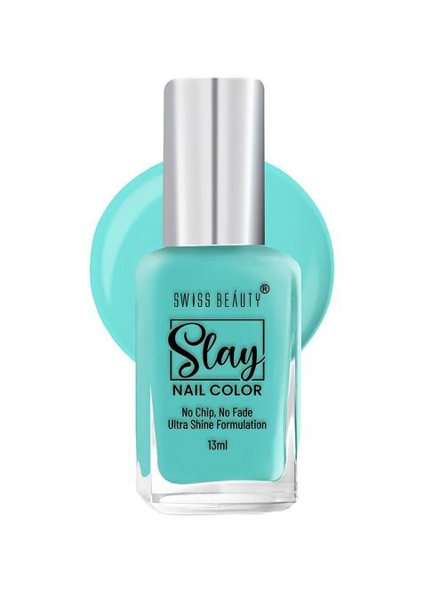 Swiss Beauty Slay Quick Dry Nail Polish With Ultra Shine Formula 13 Ml Blue Sky 11