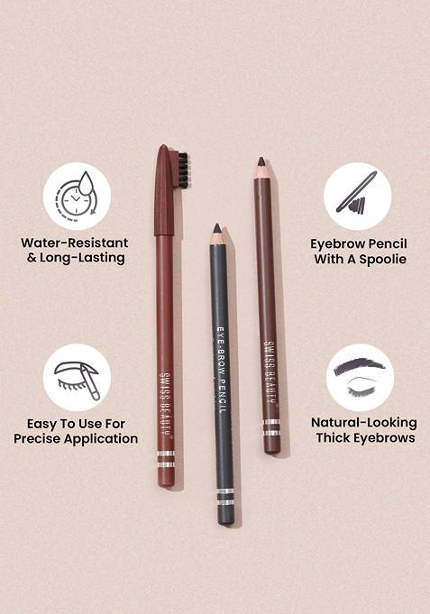 Swiss Beauty Long Lasting Water Resistant Eyebrow Pencil 1 5G Black 101