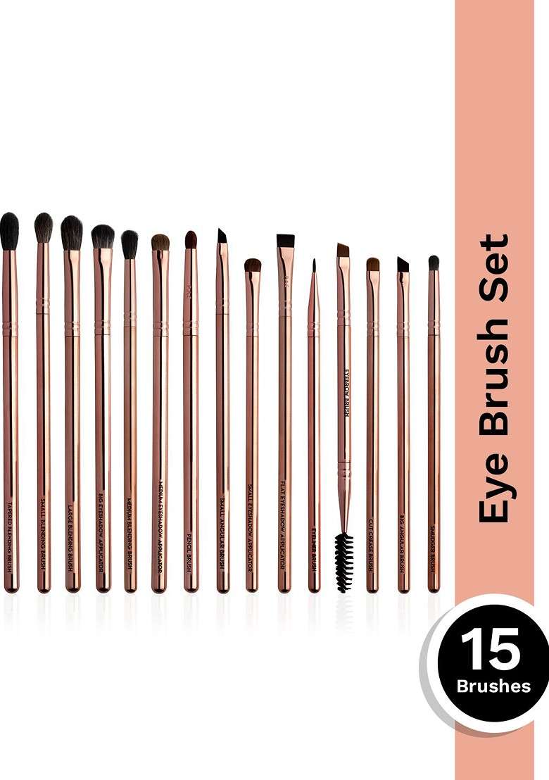 Pac 15 Pcs Eyeconic Series Brushes With Luxe Pouch - Indya