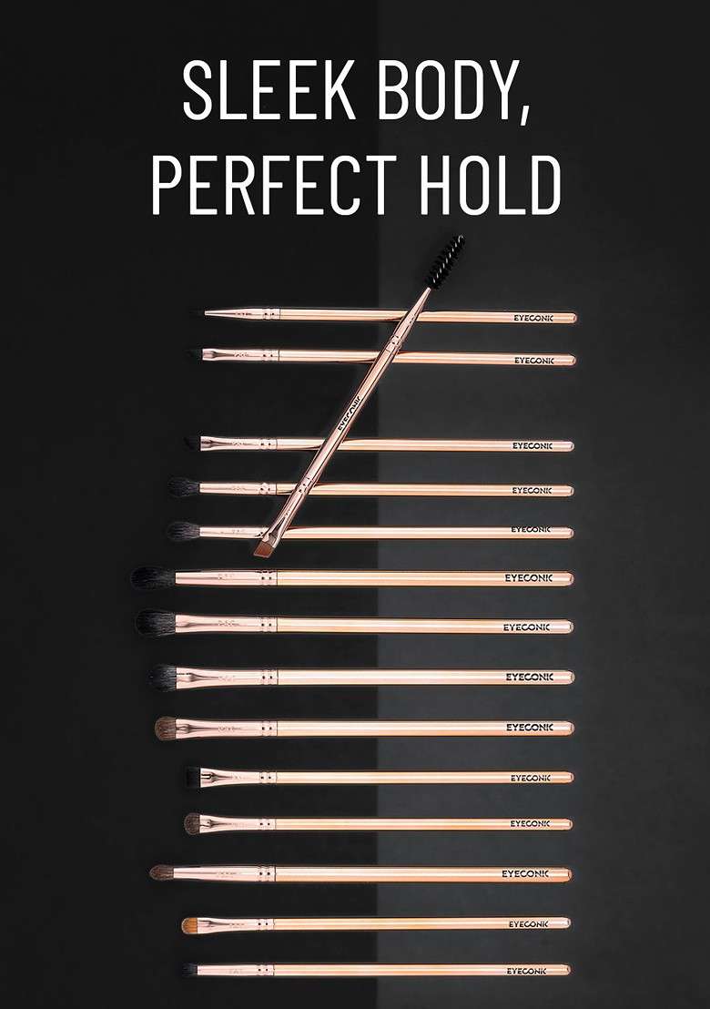 Pac 15 Pcs Eyeconic Series Brushes With Luxe Pouch - Indya