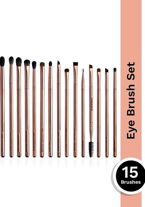 Pac 15 Pcs Eyeconic Series Brushes With Luxe Pouch