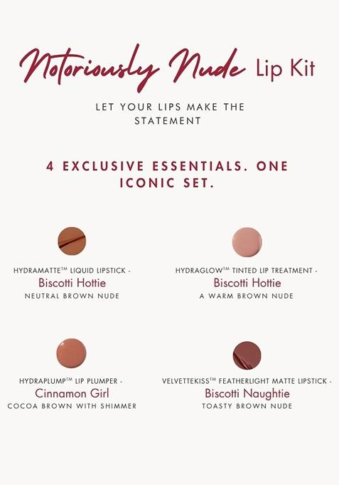 Hyue Notoriously Nude Lip Kit Liquid Velvette Matte Lipsticks Tint Plumper