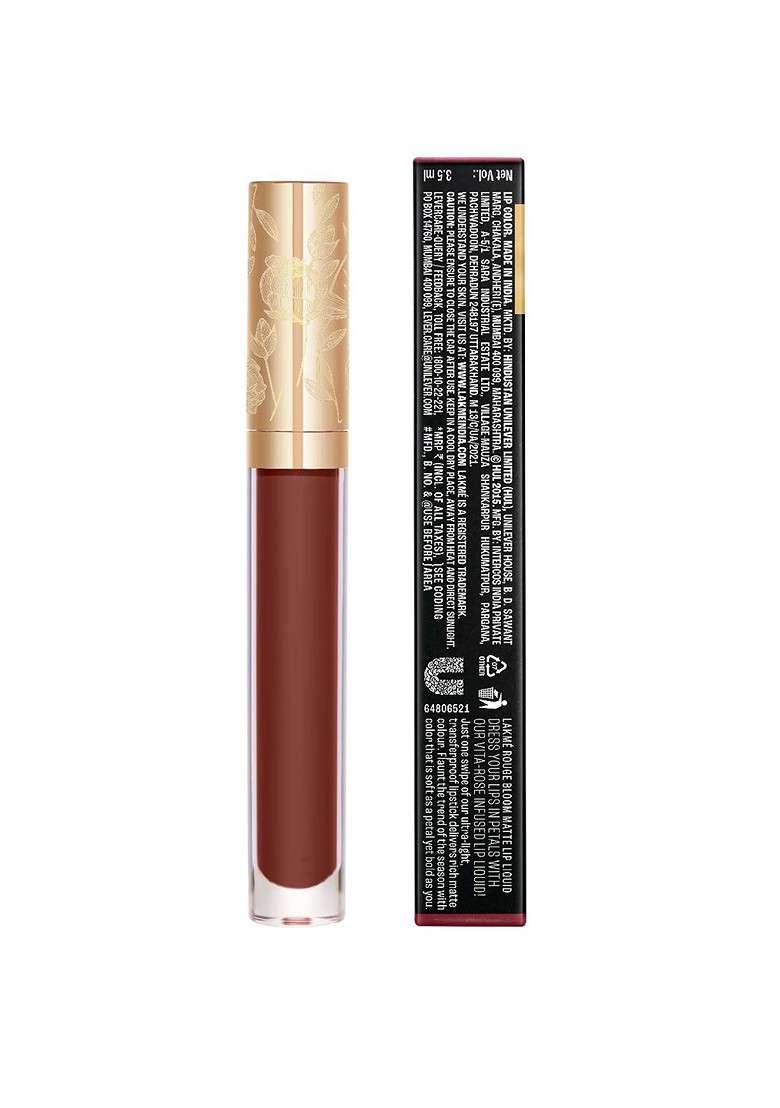Lakme Rouge Bloom Waterproof Matte Liquid Lipstick 3 5Ml Cinnamon Sensation 305 - Indya