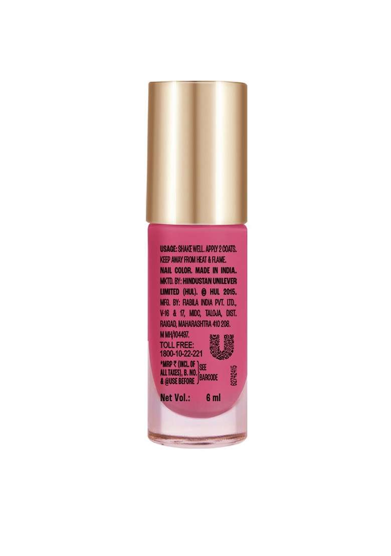 Lakme 9To5 Overtime Shine Glossy Long Lasting Quick Dry Nail Color 6Ml Magenta Mix - Indya