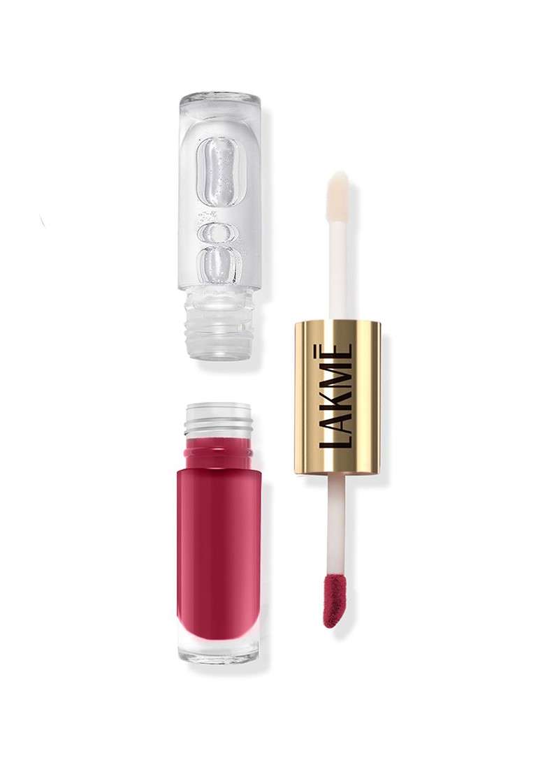 Lakme 9To5 Matte To Glass 2 In 1 Transferproof Liquid Lip Color 7 6Ml Fuchsia Pink - Indya