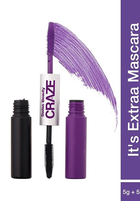 Swiss Beauty Craze Its Extraa Smudgeproof Dual Mascara 10G Shade 02