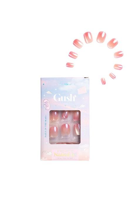 Gush Beauty Set Of 24 Reusable Press On Nails With Application Tangerine Crystal