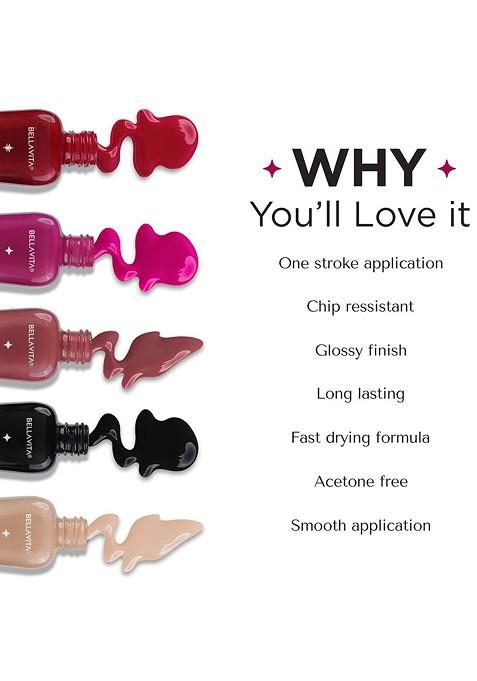 Bella Vita Organic Quick Glam Long Lasting Nail Polish 10 Ml Shade Second Skin