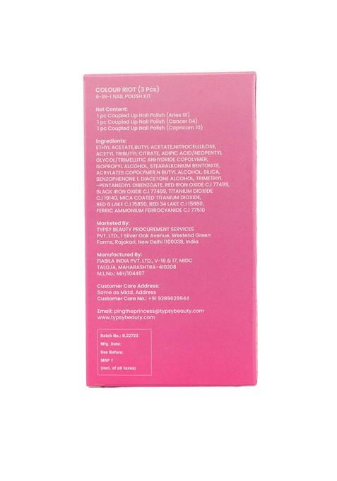 Typsy Beauty Colour Riot 6 In 1 Nail Polish Kit 10Ml Each 01 04 10