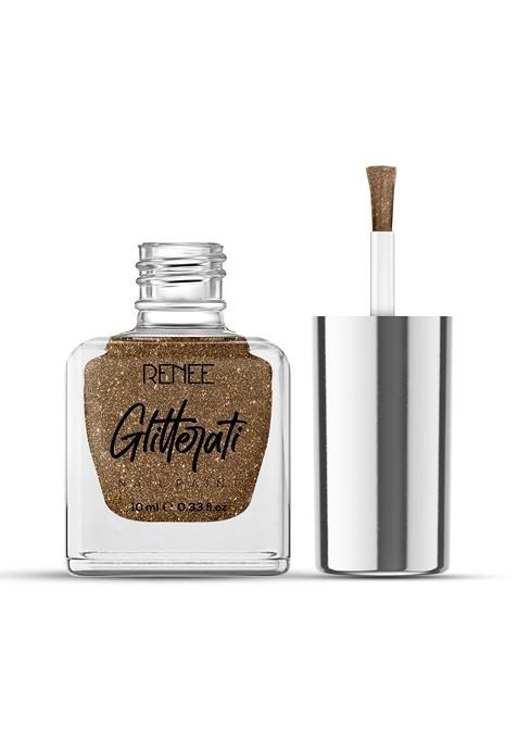 Renee Long Lasting Smooth Finish Glitterati Nail Paint 10Ml Ecru Brown