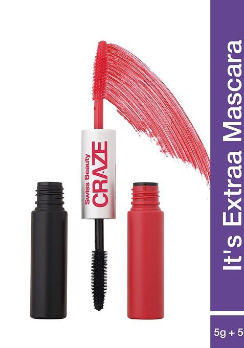 Swiss Beauty Craze Its Extraa Smudgeproof Dual Mascara 10G Shade 04