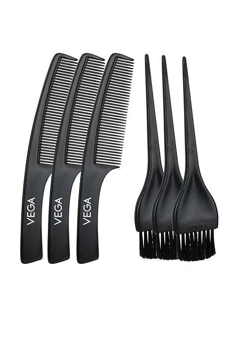 Vega Set Of 3 Mehandi Brush With Free Hair Combs Black