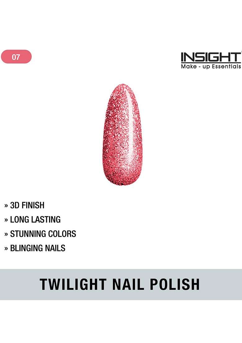 Insight Cosmetics Long Wearing 3D Finish Twilight Nail Polish 12Ml Shade T 7 - Indya
