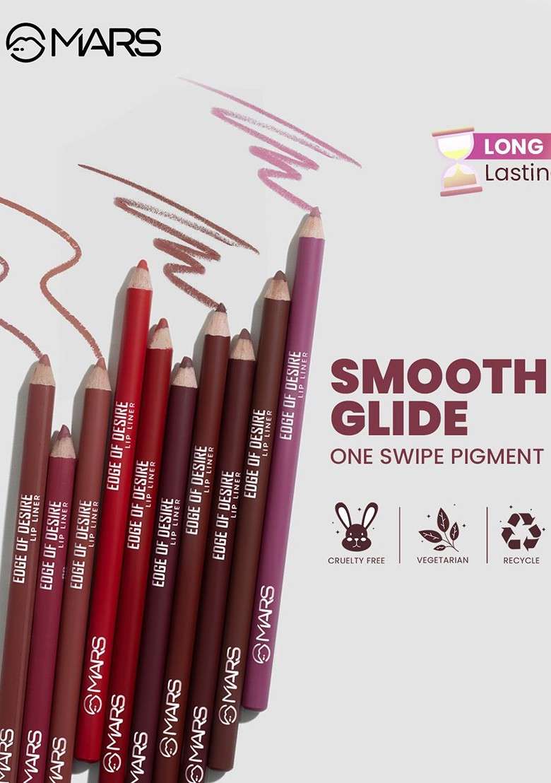 Mars Set Of 10 Long Lasting Lip Liner 1 4G Each B Lp05B - Indya