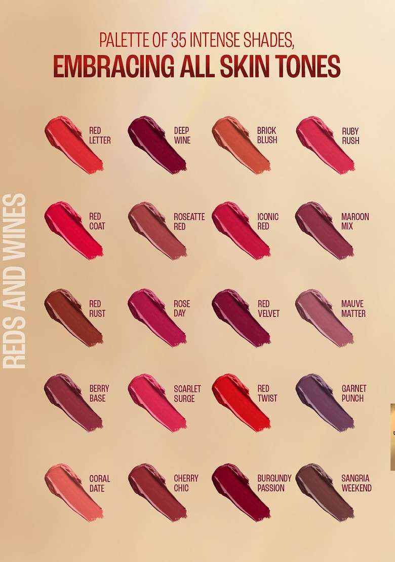 Lakme 9To5 Powerplay Priming Matte Lipstick With Vit E Lasts 16Hr 3 6G Red Coat - Indya
