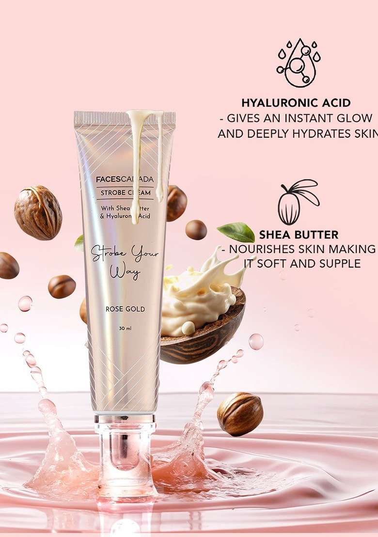 Faces Canada Strobe Your Way Cream With Shea Butter Ha 30 Ml Rose Gold - Indya
