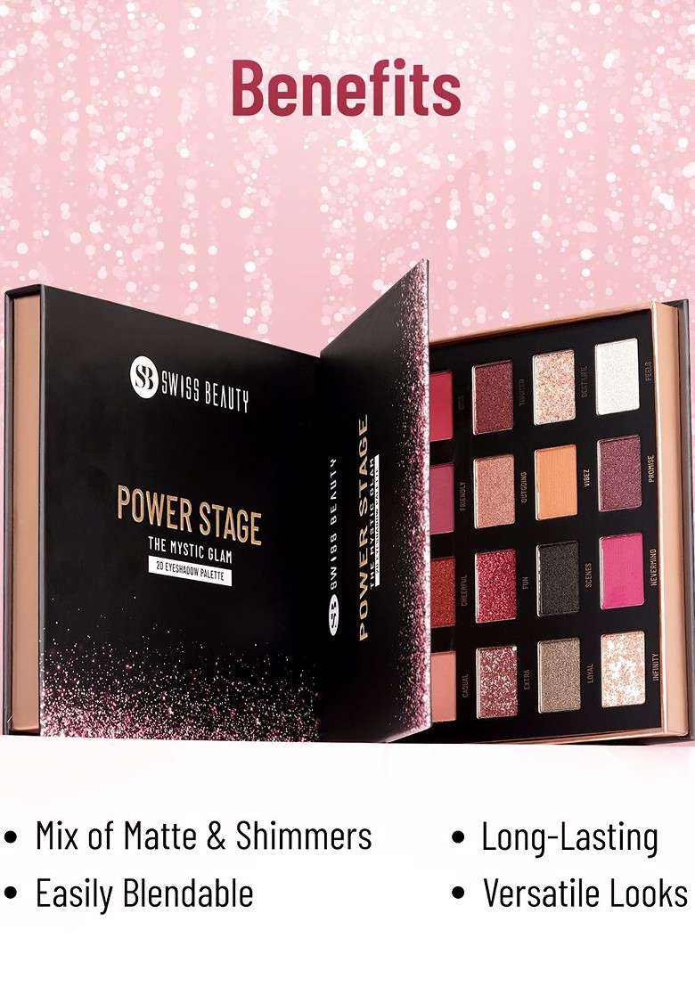 Swiss Beauty Power Stage Eyeshadow Palette 25 G Mystic Glam 01 - Indya