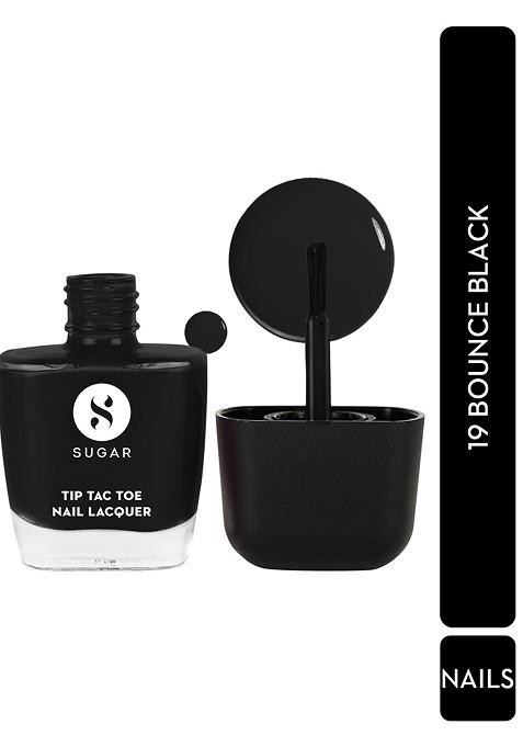 Sugar Tip Tac Toe Long Lasting Glossy Nail Lacquer 9Ml Bounce Black 19
