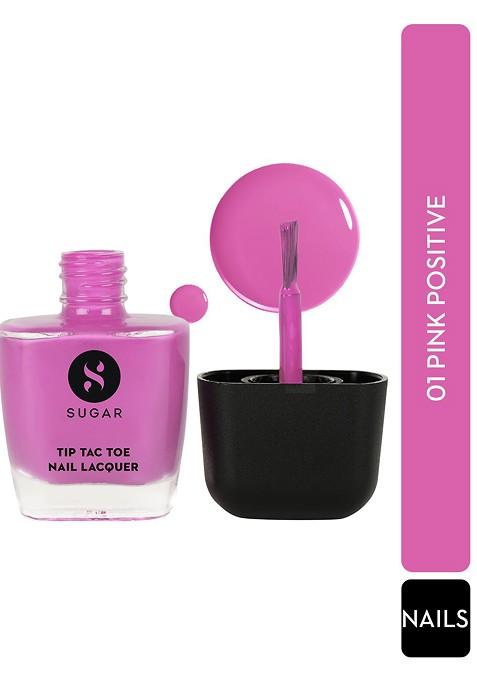 Sugar Tip Tac Toe Long Lasting Glossy Nail Lacquer 9 Ml Pink Positive 01